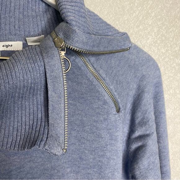 Eight Eight Eight Tunic Pullover Sweater Pockets Cowl Neck Zip Size M - Picture 5 of 7